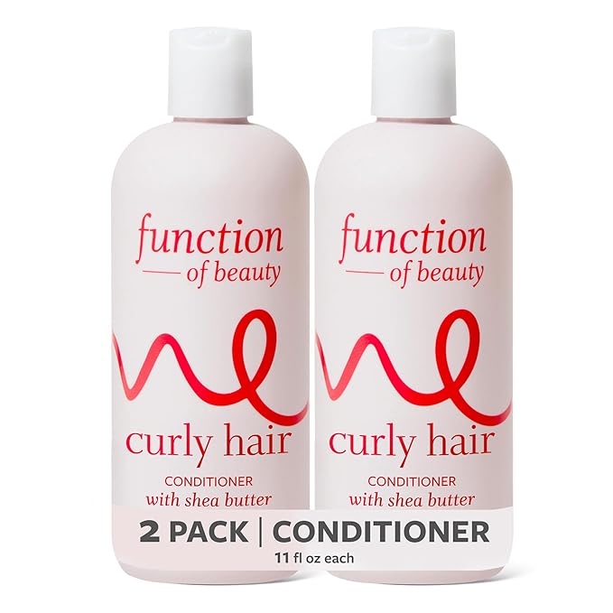 Function of Beauty Curly Hair Conditioner, 2-Pack - Sulfate-Free Conditioner for Natural Curls & Bounce - Curl Defining, Hydrating & Moisturizing - Dry & Dull Hair Care Products