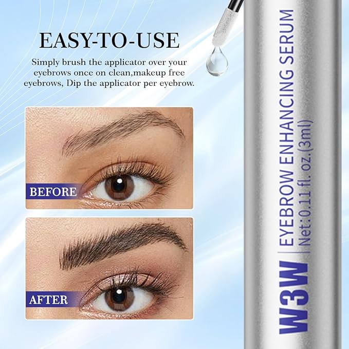 Eyebrow Growth Serum，Eyebrow Serum to Grow Brows 3ML,To Boost Longer Fuller and Thicker Looking Eyebrows,No Prostaglandins, Vegan & Non‑Irritating