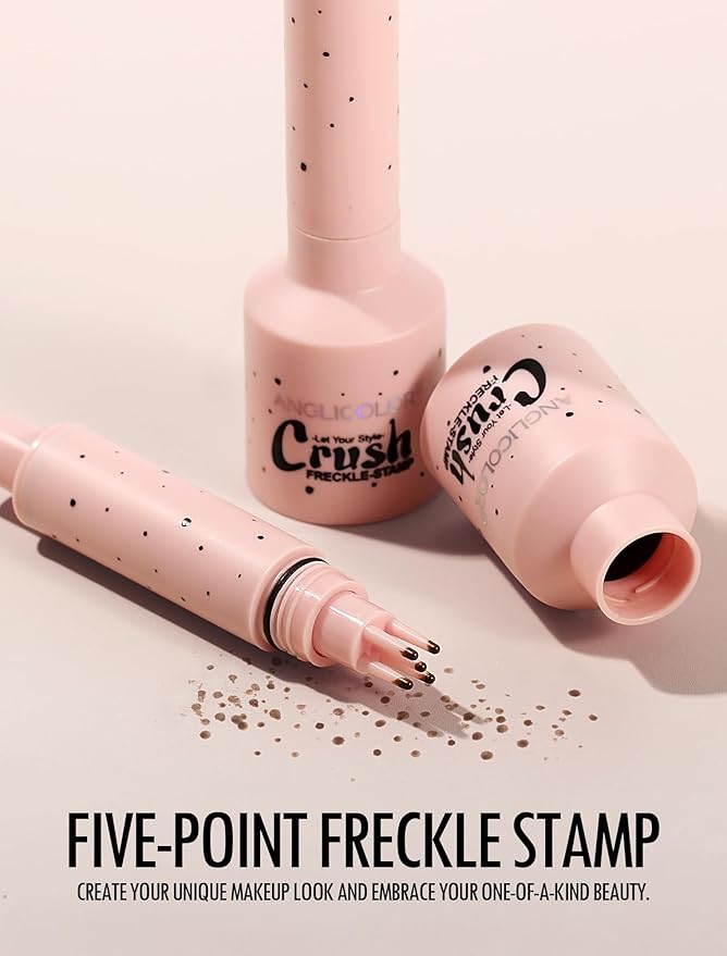 Anglicolor Freckle Pen, Freckle Stamp, Long Lasting, Waterproof, Smudge-proof, Transfer-proof, Easy Natural Sun-kissed Makeup, Suitable for All Skin Types, Vegan & Cruelty-Free (03#Deep, 1.5g)