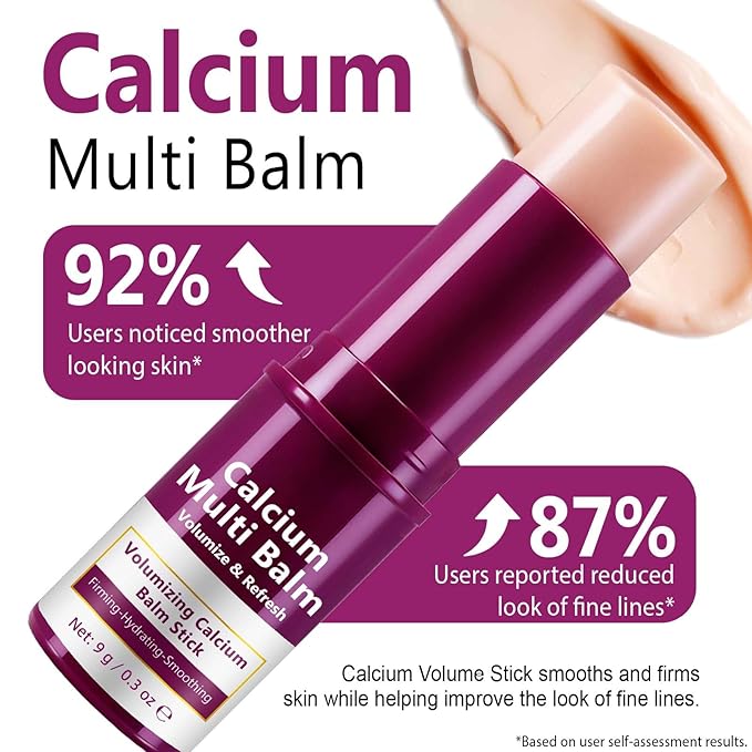 Calcium Enriched Multi Balm Stick, Collagen Moisturizing Stick, Nourishing Calcium Volume Multi-Purpose Balm, Skin Care All In One for Face, Eyes, Neck, Hydrating & Firming For All Skin Type 9g(3)