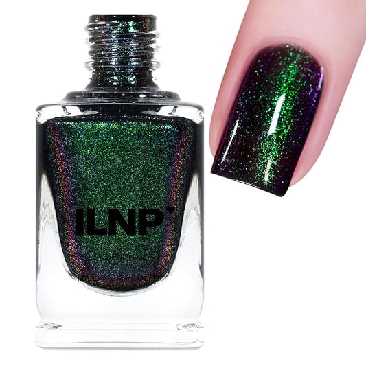 ILNP Salem - Rich Black Green Shimmer Nail Polish