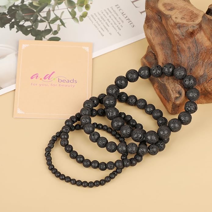 AD Beads Handmade Gemstone Stretch Elastic Bracelet Crystal Healing Reiki Nature's Beauty and Spiritual Essence Unisex