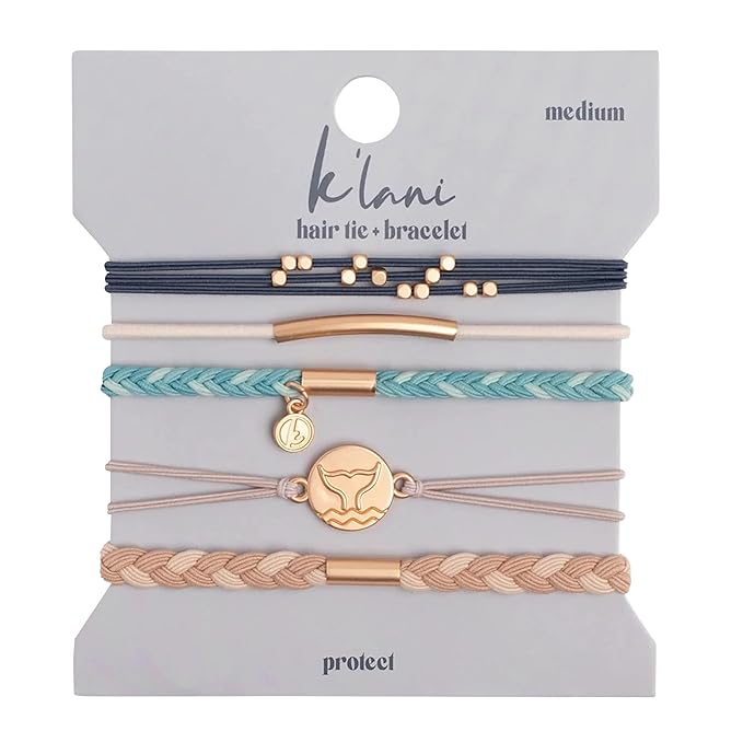 K'lani Hair Tie Bracelets for Women - Elastic Hair Bands That Double as Stylish Jewelry - Protect - Medium