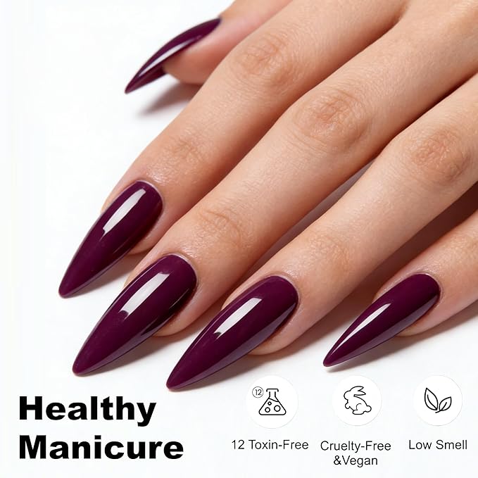 YTD Likomey Wine Purple Gel Nail Polish,15ml Salon Home DIY Manicure Raspberry Deep Plum Strawberry Fall Winter Soak Off UV Color Varnish,CS017