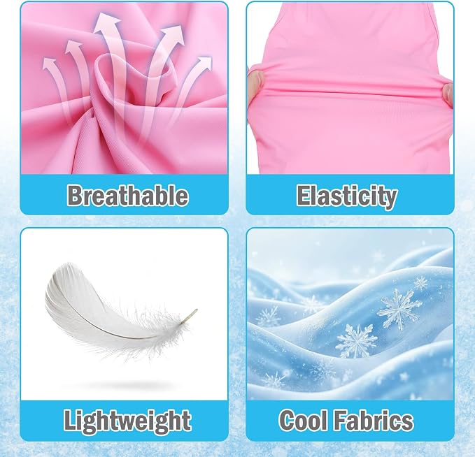 Cooling Sunblock Dog Clothes for Large Dogs, 2 Pack UPF50+ UV & Insect Protection Quick Dry Dog T Shirts for Outdoor, Anti-Hair Loss Breathable Sleeveless Pet Vest Tank Tops, Pink & Purple, L