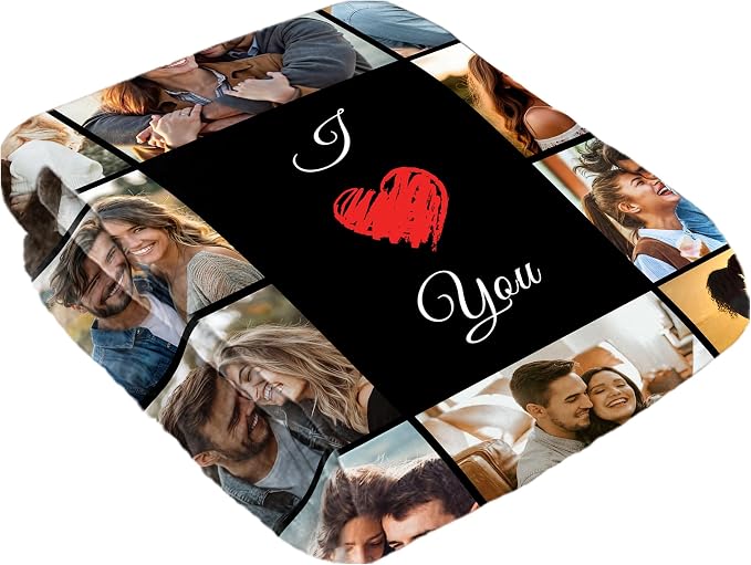 SHIPS NEXT DAY Custom Blanket with Picture Text Personalized Throws Blanket with Photos Customize Blanket Customizable Blankets Customized Gifts for Mom Dad Couple Girlfriend Boyfriend Wife Husband