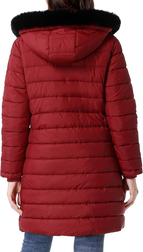 GOLDLADIES Women's Waterproof Long Down Jacket,Warm Winter Hooded Puffer Coat Thickened for Hiking Outdoor
