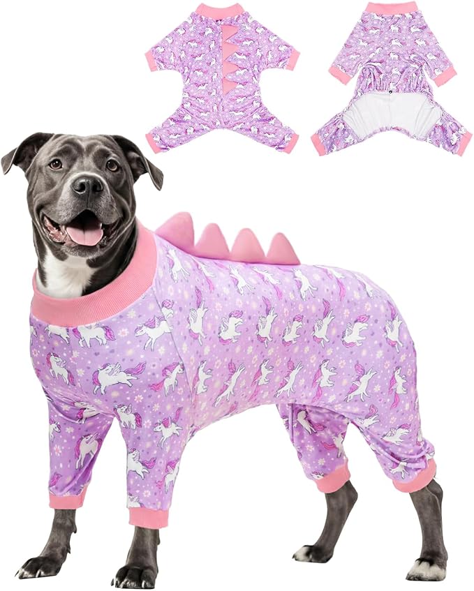 CuteBone Dinosaur Costume Dog Pajamas, Stretchy Spandex Crystal Velvet Sleepwear Coat for Small Dogs, Soft & Warm Pet Outfit Clothes for Cold Weather, Cozy Pullover Design COSP11-3XL