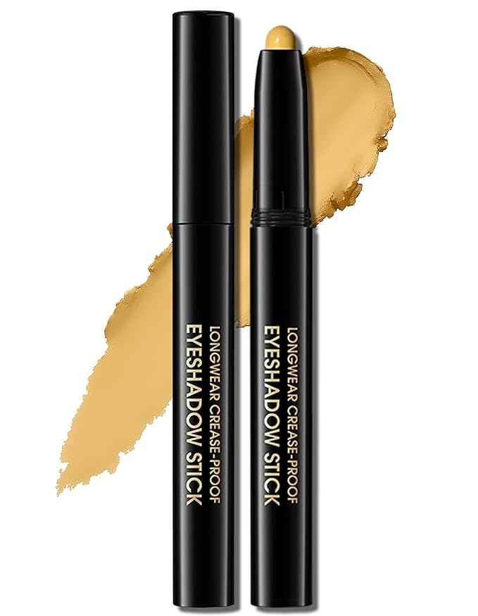 Erinde Waterproof Eyeshadow Stick, Cream Eye Shadow Stick, Long-Lasting, Crease-Proof, Cream to Powder Buildable & Blendable Eye Shadow Pencils Crayon, Vegan & Cruelty-Free, 07 Sun