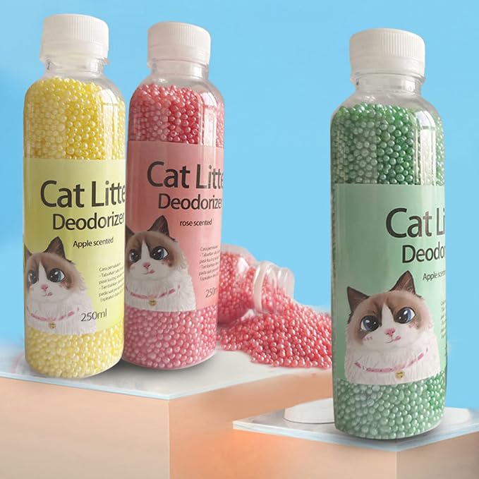 Cat Litter Deodorizer Litter Box Odor Beads Active Carbon Natural-Extract for Home 8 Ounces