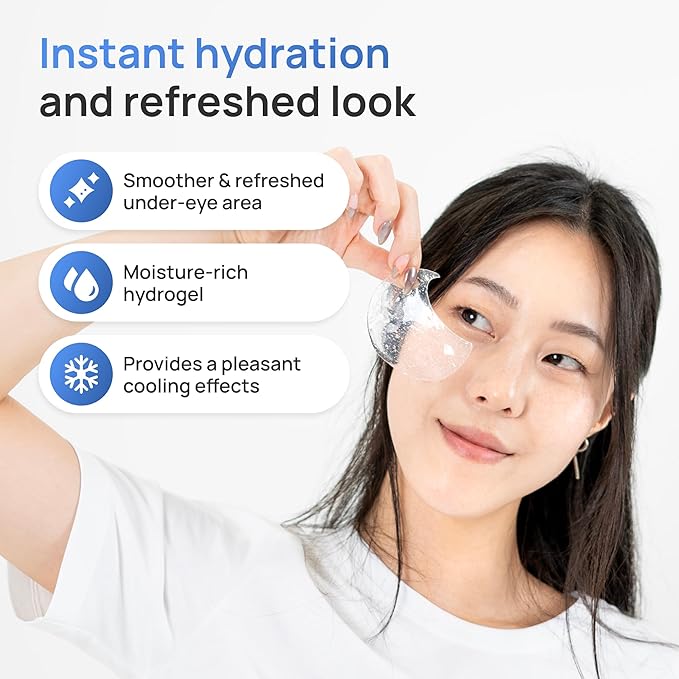 Bueno+ Bakuchiol Anti-Wrinkle Ampoule Eye Patch, 60 Patches, Under Eye Patches for Puffy Eyes and Dark Circles with Bakuchiol and Retinol, Korean Skin Care