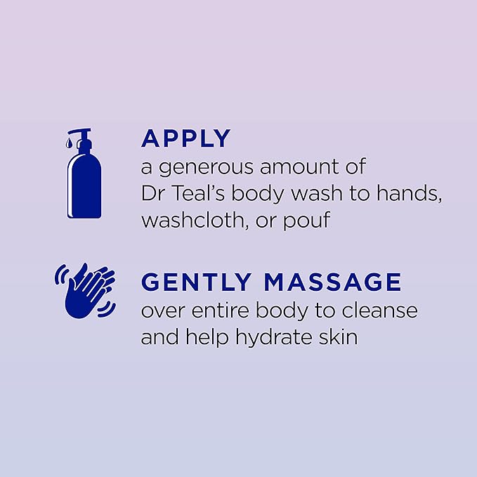 Dr Teal's Sleep Blend Body Wash with Pure Epsom Salt, Melatonin & Essential Oil Blend, 24 fl oz (Pack of 2)