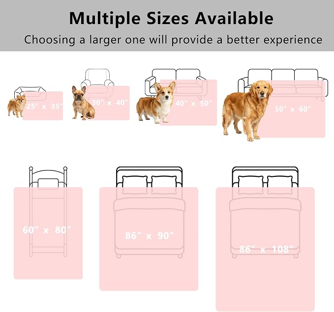 Waterproof Blanket for Dogs - Pet Throw as Furniture Protector | Cozy Sherpa & Smooth Velvet, Reversible and Machine Washable, for Couch, Bed, or Travel, 30"x40", Pink
