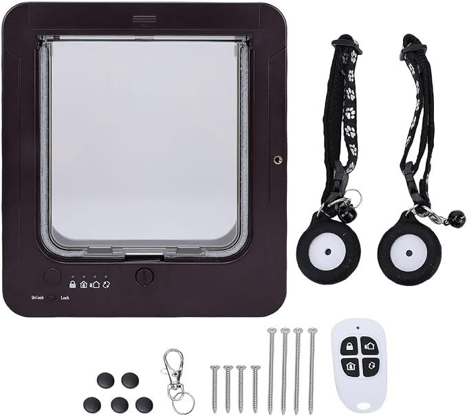 Generic Smart Pet Door Advanced Sensor Technology Entry Direction Control for Cats Dogs Acrylic Easy Installation for Kittens Puppies