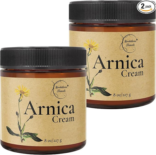 Brookethorne Naturals Arnica Cream | Botanical Massage Lotion for Massage Therapy with Arnica Montana, Lemongrass & Eucalyptus Essential Oils | for Post-Workout Massage & Active Lifestyles — 2 Pack