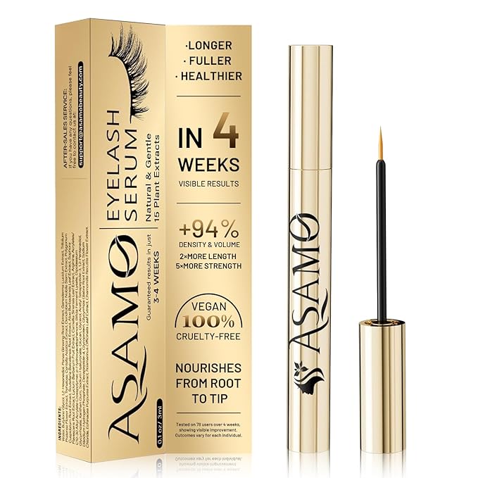 Eyelash Growth Serum – Lash Serum for Eyelash Growth with 15 Plant Extracts for Longer Thicker Fuller Lashes Nourishing Formula to Enhance Natural Beauty Hypoallergenic Oil Free lash growth serum -3ml