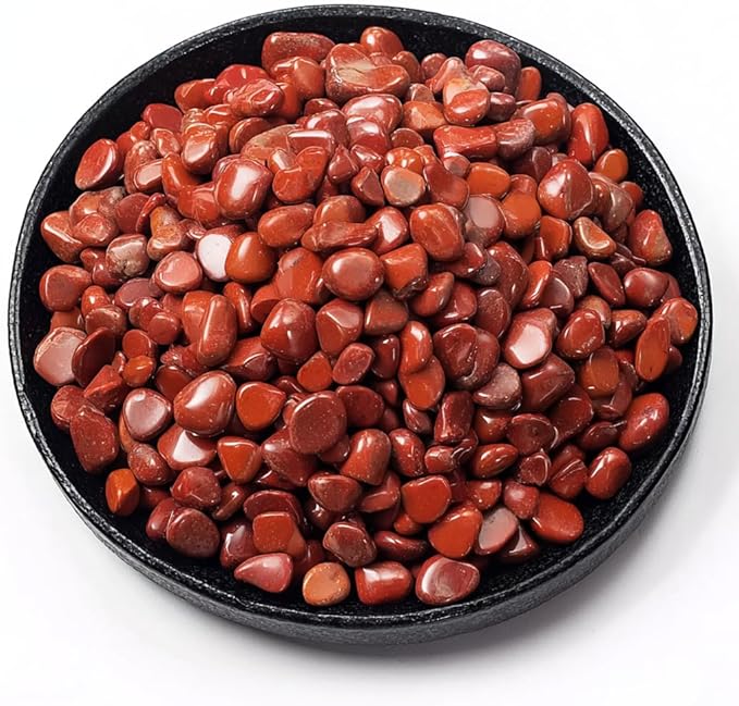 Polished Red Jasper Crystal Chips 200 Pcs - 0.3" 10 oz Tumbled Stone Chips Crushed Sea Glass Stones Healing Reiki Crystal Jewelry Making Home Decoration