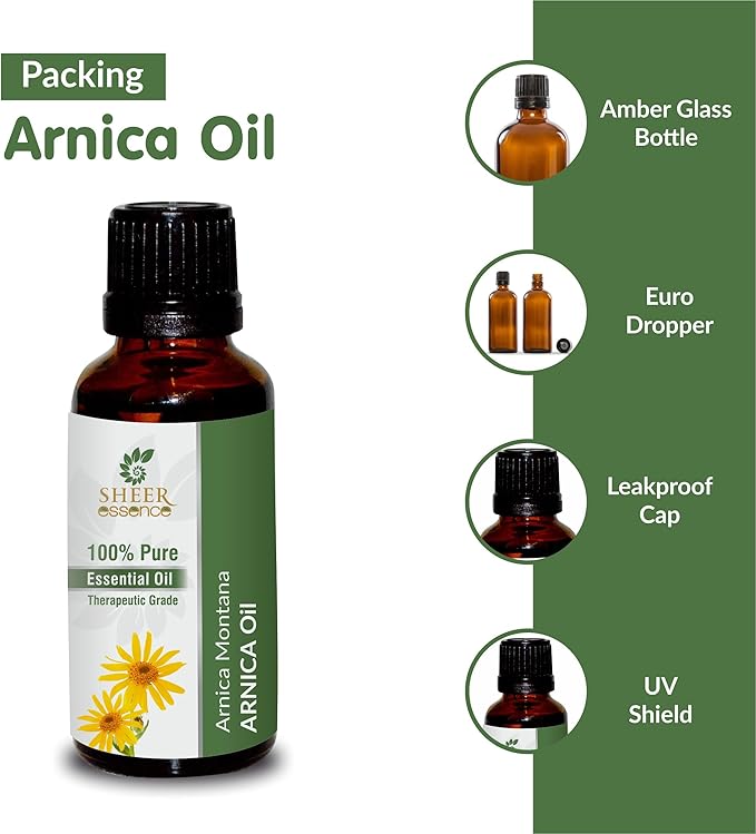 Arnica Flower Essential (Arnica Montana) Obtained From Distillation|Flower Extract Of Arnica 100% Pure & Natural Therapeutic Grade For Aromatherapy Use 0.16 Fl. Oz