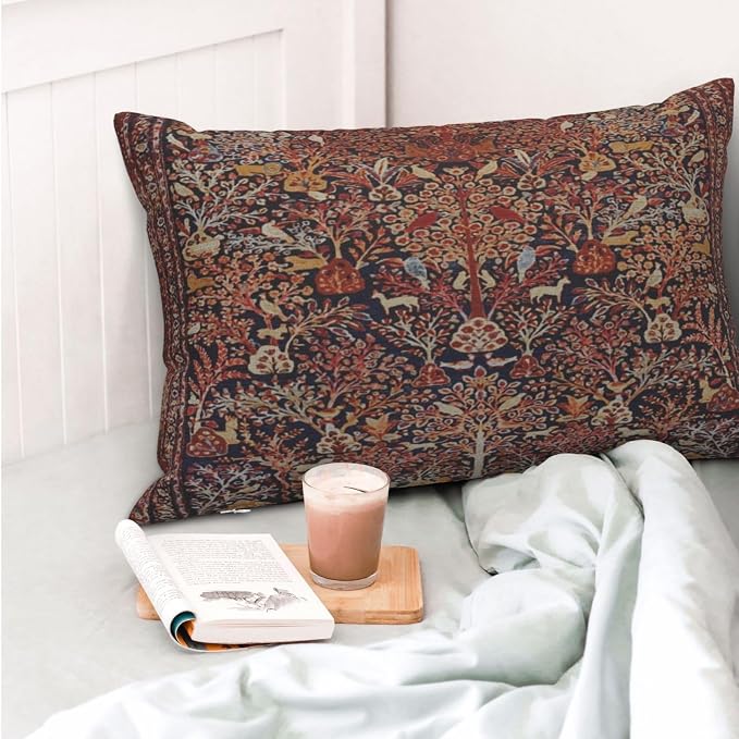Persian Vintage Antique Carpet Nature Fine Art Pillow Covers Decorative Lumbar Throw Pillowcase 12x20 Inch Couch Cushion Cover for Home Decor Living Room Bedroom College Dorm Bed Car Sofa