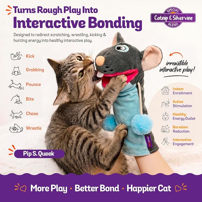 Meow Mitt Wearable Cat Wrestling Glove Puppet - Mouse