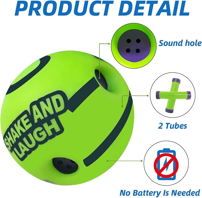 Dog Toys Ball, Interactive, M, 3.46 in (8.8 cm) | Shaking with Gibbering Sound, For Training & Herding
