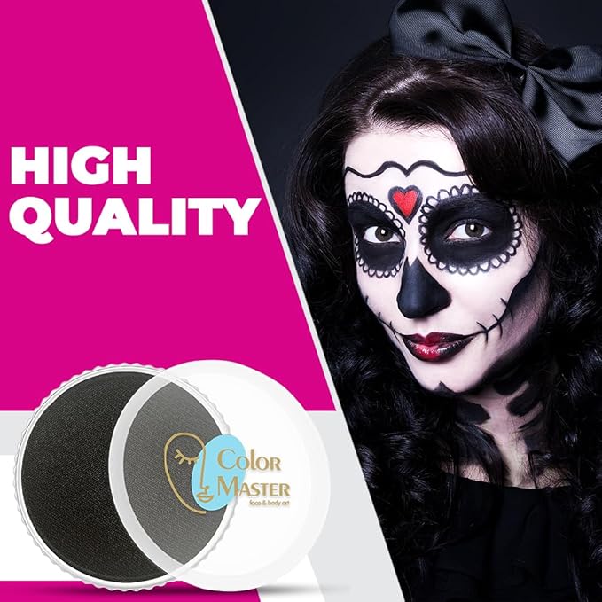 Face and Body Paint (water-based) Black (30gm) Non-Toxic High-Quality Paint for Children and Adults Halloween Makeup, Costumes, Festivals