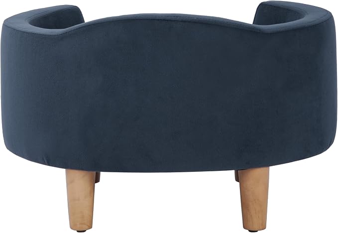 HomePop Curved Upholstered Pet Bed - Blue Velvet