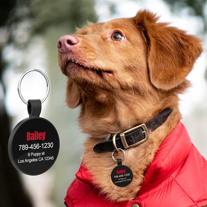 MYLUCKYTAG Personalized QR Code Pet ID | Dog & Cat Collar Tag | Online Profile with Instant Scanned Location Alert Email