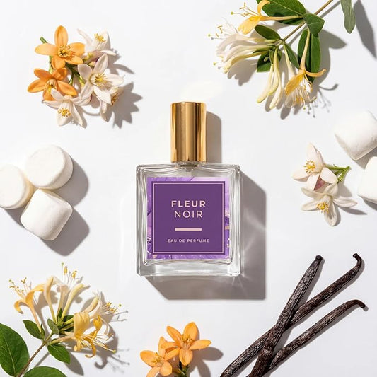Fleur Noir – Inspired by Kilian Love Don't Be Shy – Long Lasting Gourmand Floral Fragrance – Notes of Honeysuckle, Vanilla, Sweet Marshmallow & Orange Blossom – Clean & Vegan Perfume