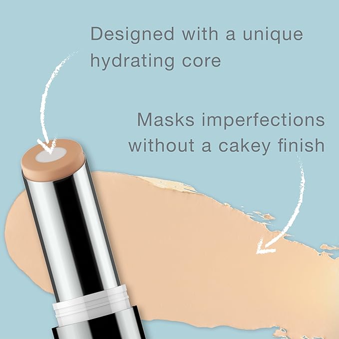 Neutrogena Hydro Boost Hydrating Concealer Stick, Oil-Free, Lightweight Cover-Up Makeup with Hyaluronic Acid Refreshes Dry Skin & Provides Buildable Coverage, 50 Deep, 0.12 Oz