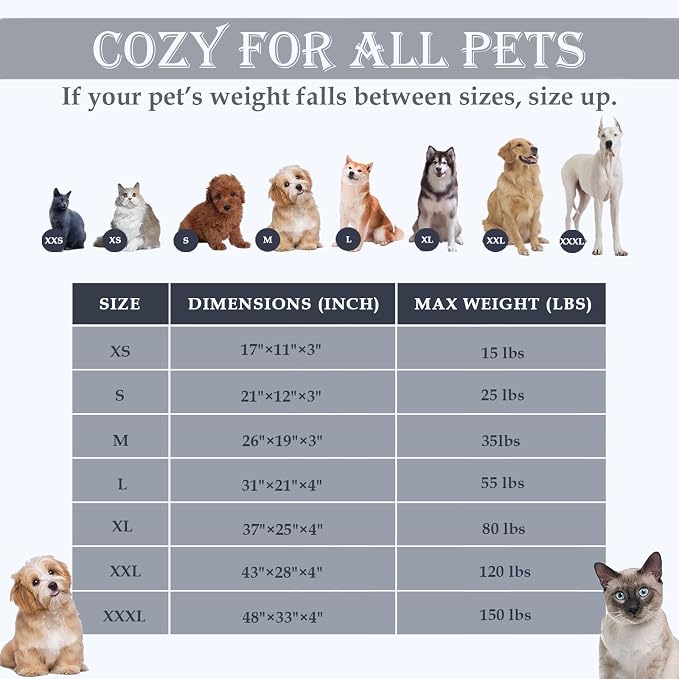 Washable Calming Dog & Cat Bed for Ultra Large Small Medium Size Pet | Calming Cute Warming Mat House Supply Indoor, 8 Sized Deal Necessity Essential Furniture for Boy Girl Puppy Kitten kitty