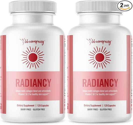 BB Company Radiancy | Vaginal Probiotics for Vaginal Dryness, pH Balance | Fights Itch, Odor | Anti-Aging | Hyaluronic Acid, Probiotics, Vitamin C, Multi Collagen | 2 Pack