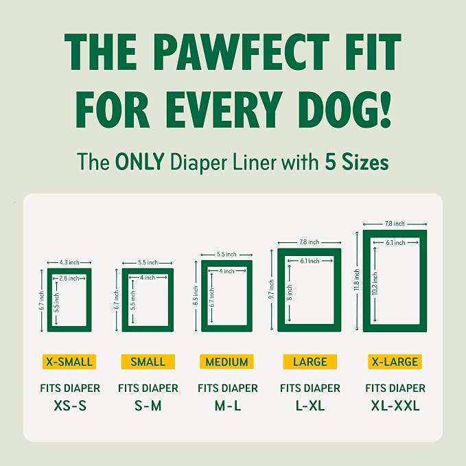 Dog Diaper Liners Trial Pack, Absorbent Inserts, 25ct, Small | Try Before Full Pack
