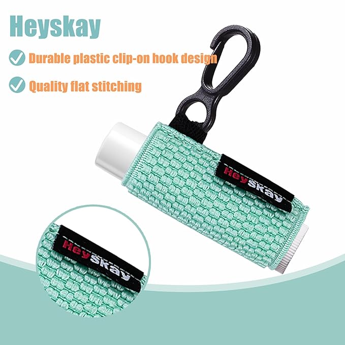 HEYSKAY 4PCS Lip Balm Holder Sleeves Keychain Compact Clip On Lipstick Holder Chapstick Holder Lip Gloss Holder Keychain Chapstick Elastic Sleeves
