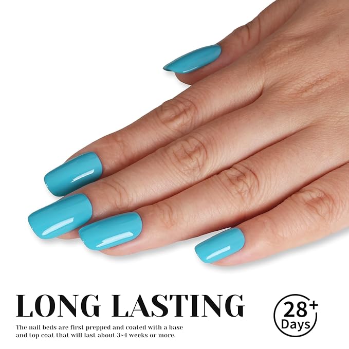 Gel Nail Polish, Neon Robin's Egg Blue, 15ml UV/LED Soak Off Gel Polish for Manicure Salon or DIY Nail Art at Home