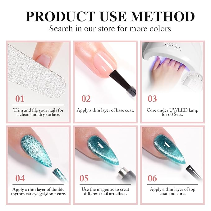 Double Rhythm 15ML Ice Glass Cat Eye Gel Polish with Magnet Holographic Glitter Shimmer Translucent Sheer Color Salon Soak Off Magnetic Nail at Home (Tea Gold-MC1123)