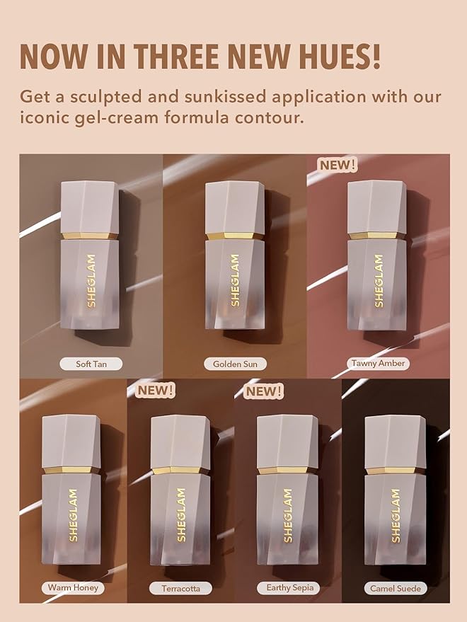 SHEGLAM Sun Sculpt Cool Toned Liquid Contour Stick Long Lasting Cream Bronzer Makeup - Earthy Sepia