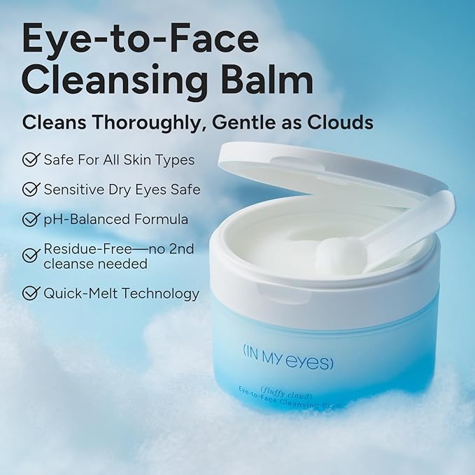 In My Eyes Cleansing Balm Makeup Remover, Natural Gentle Clean Balm for Waterproof Eye Face Lip Makeup, Oil Based Cleanser, Made for All Skin Types, Non-Comedogenic, 3.4fl.oz/100ml