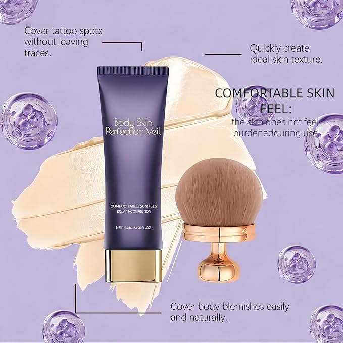 Body Concealer - Multi-Effect Full Coverage For Tattoos, Scars, And Varicosities, Light Makeup, Long-Lasting Formula, 100ML