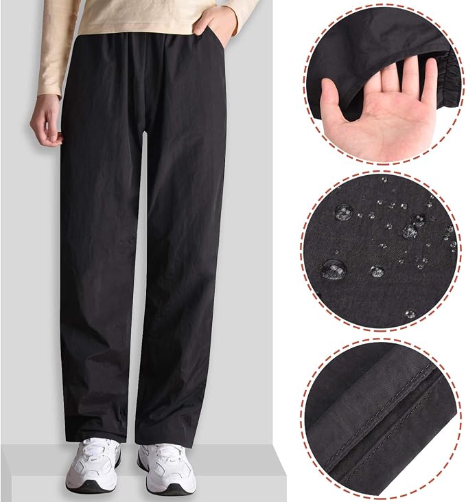 Noverlife Unisex Pet Grooming Smock & Pants, Splash Proof & Hair Repellent | Black, Anti-Static Dog Cat Grooming Workwear Clothes with Pockets, Hair Repellent Working Shirt & Trousers for Pet Groomer