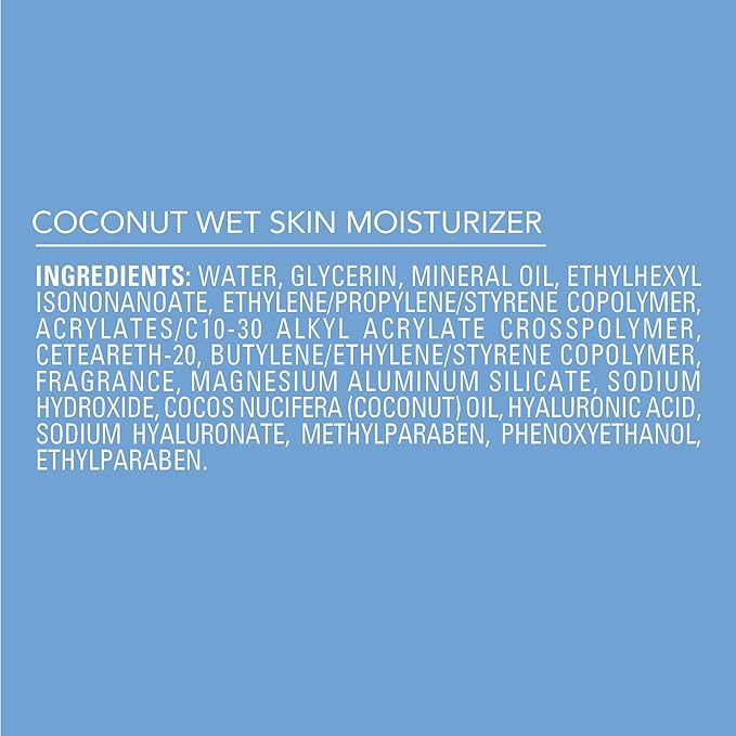 Jergens Wet Skin Body Moisturizer with Coconut Oil,In Shower Lotion for Dry Skin,Fast-Absorbing,Non-Sticky,Dermatologist Tested,10 Oz,(Pack of 6)
