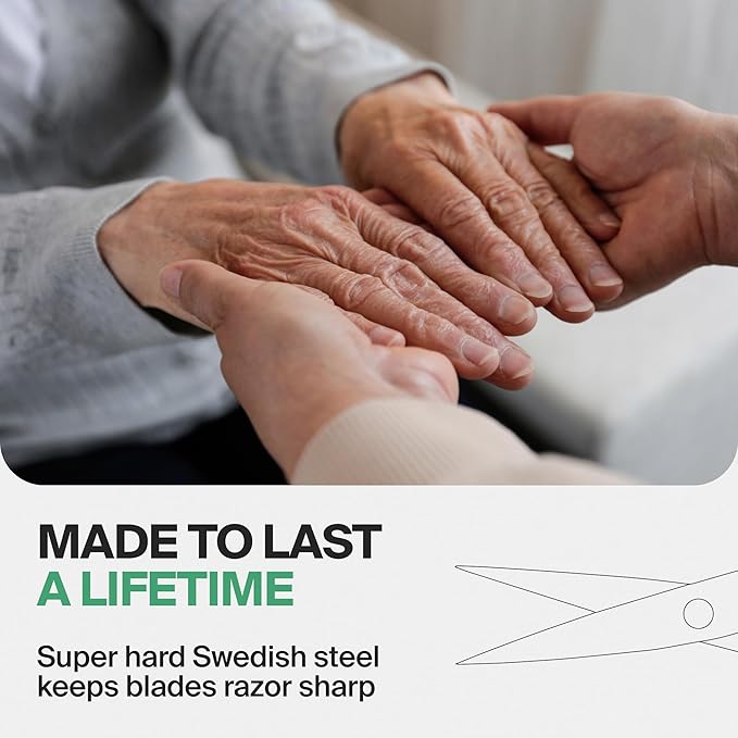 GERMANIKURE Professional Nail Cutter Scissors - Self-Sharpening FINOX22 Titanium Coated Stainless Steel Manicure Tools in Leather Case - Ethically Made in Solingen Germany - 2704