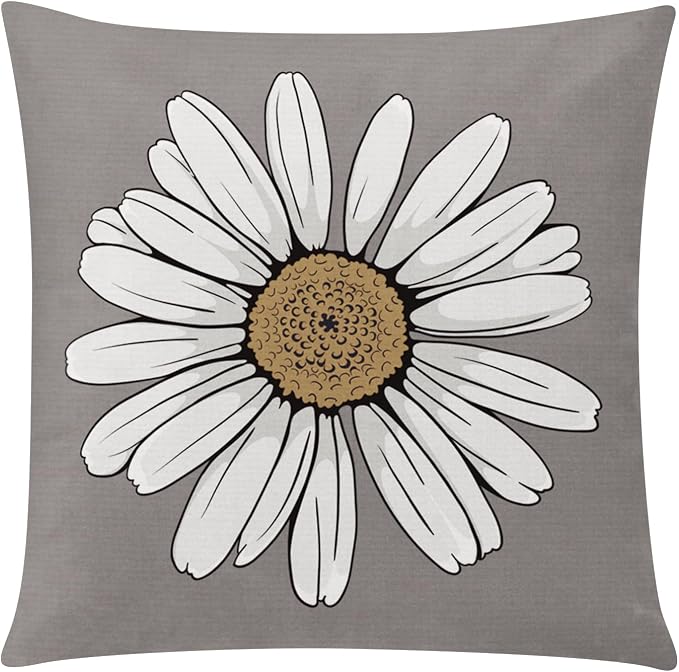 Brown Black Throw Pillow Covers 16x16 Set of 6, Neutral Floral Home Decor | decorative Floral cushion cover, Breathable Linen, Accent pillow, chair, small Sofa, Autumn summer Decor, Earth Tone