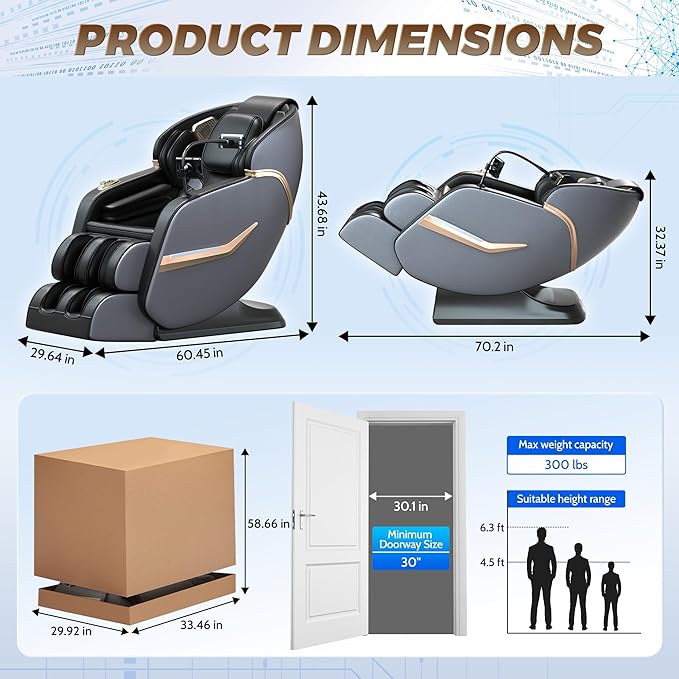 2026 Upgraded 4D Massage Chair Full Body, Zero Gravity Chair with 57'' SL Track, Deep Yoga Stretch with Heating, Calf Foot Rollers, Body Scan, Black