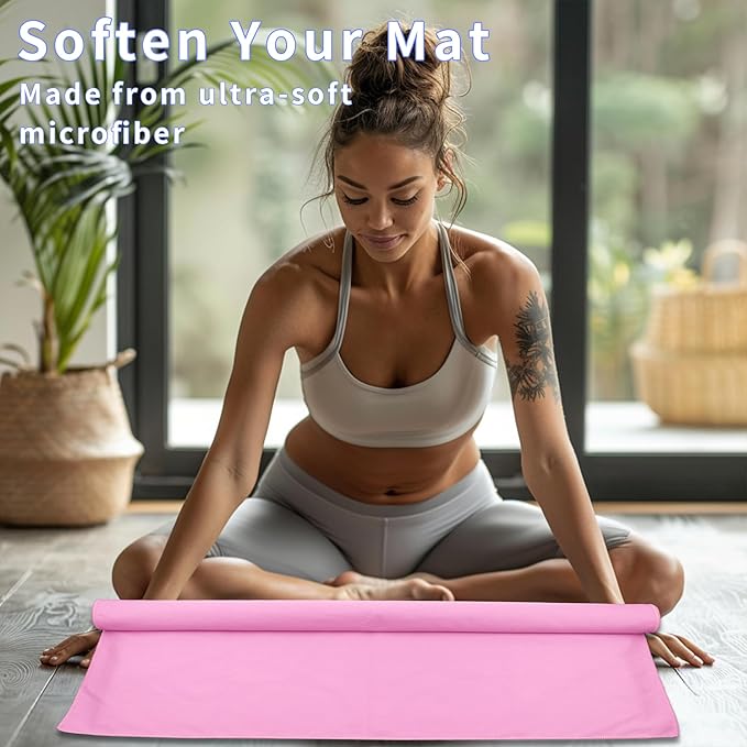 MIAOMIAO 2 Pack Non-Slip Hot Yoga Towel Set,Super Absorbent Microfiber in, 24.5" x 72" - Anti-Slip, Injury Free Design for Pilates, Yoga Mats, Exercise, and Fitness Gear Carbon Grey