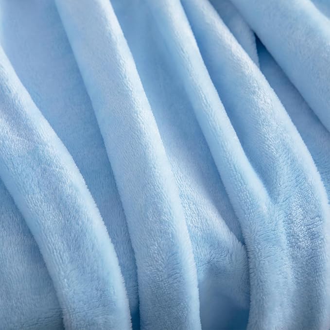 Light Blue Fleece Plush Throw Blanket 50"x70"for Couch Fuzzy Cozy Flannel | Super Soft Lightweight Microfiber Blanket for Sofa Bed bedroom Home Decor All Season,Birthday Gifts for Women Mom Adult