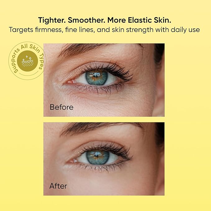 7DAYS Eye Cream Korean Skin Care with Cooling Eye Massager – Collagen Under Eye Cream for Dark Circles, Puffiness & Bags, Anti Aging, Firming & Tightening Eye Care | 0.6 fl oz / 18 ml