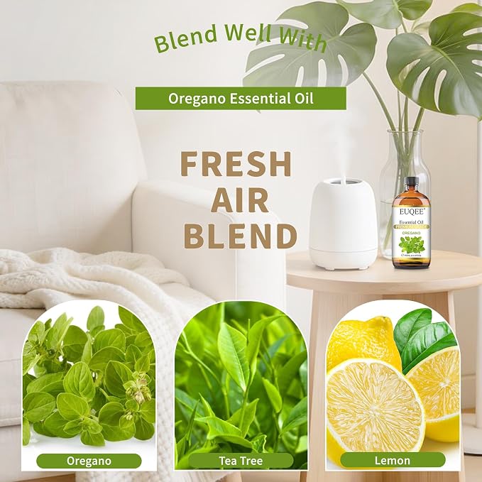 EUQEE Oregano Essential Oil 4oz / 118ML Large Capacity Oregano Oil Pure Aromatherapy Essential Oils with Glass Dropper for Candle Soap Making, Diffusers