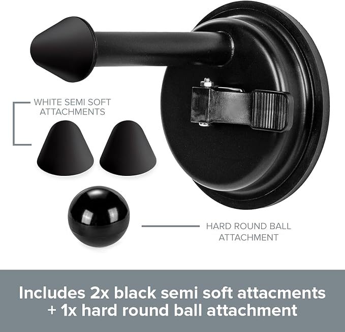 Wall Mounted Trigger Point Massager Tool - Mountable Pressure Point Massage Tool - Neck, Shoulder & Back Massage Stick with 3 Replaceable Heads for Acupressure Points - Manual Massage Tools for Home
