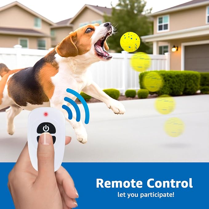 Dolita Interactive Dog Toy with Remote 3 Modes Moves Vibrating Ball, Self Bouncing Dog Ball, Smart Automatic Rolling Ball, E-TPU Material for Large/Medium Dogs